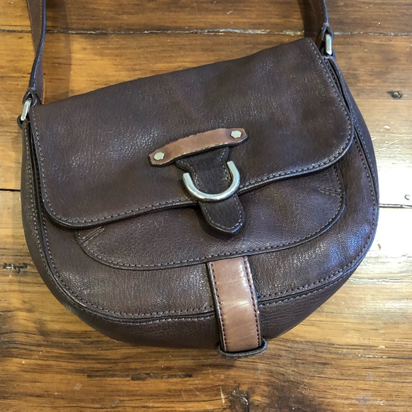 Cole Hann Brown leather crossbody vintage style - Picture 2 of 8